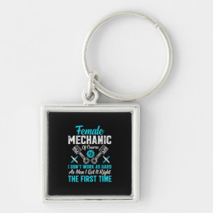 Female Mechanic Key Ring