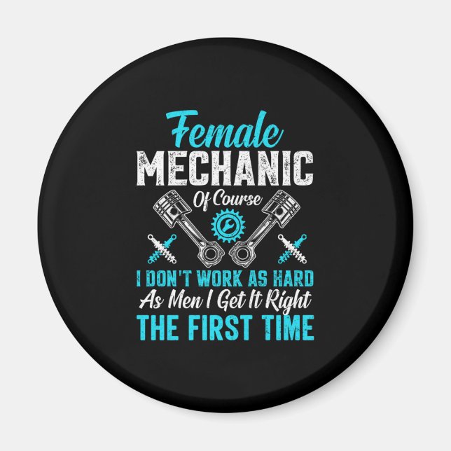 Female Mechanic Magnet (Front)