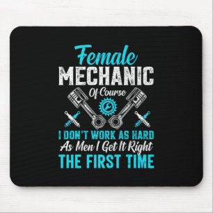 Female Mechanic Mouse Mat