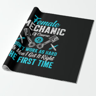 Female Mechanic Wrapping Paper
