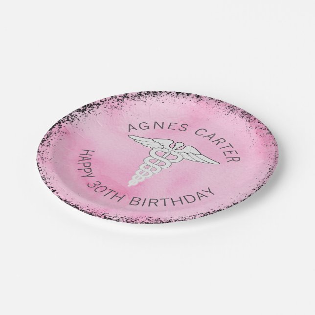 Female Medical Professionals Personalised Party Paper Plate (Angled)