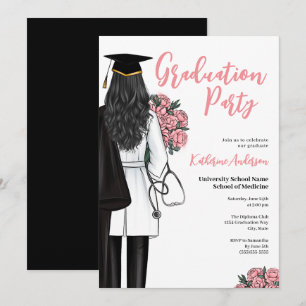Female Medical School Graduation Party Invitation