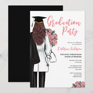 Female Medical School Graduation Party Invitation