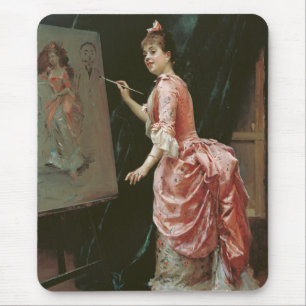 Female Model Making Mischief (Raimundo de Madrazo) Mouse Mat