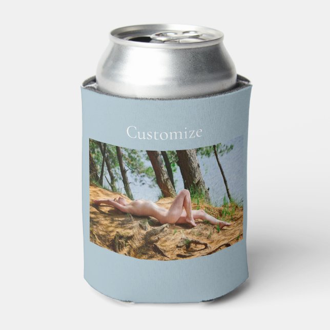Female Model Sunbathing Thunder_Cove  Can Cooler (Can Front)