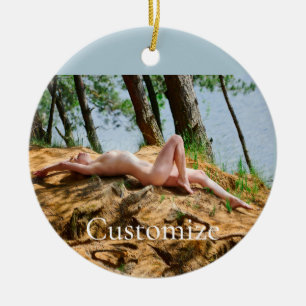 Female Model Sunbathing Thunder_Cove  Ceramic Tree Decoration
