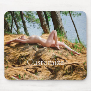 Female Model Sunbathing Thunder_Cove Mouse Mat