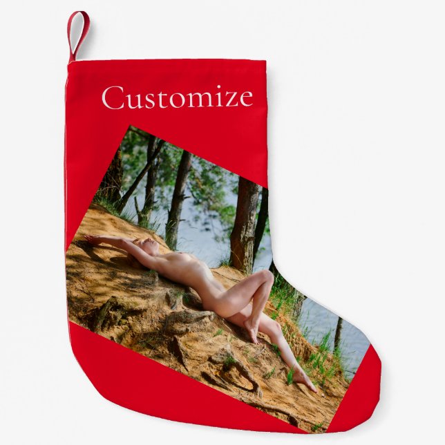 Female Model Sunbathing Thunder_Cove  Small Christmas Stocking (Front)