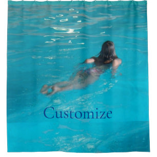 Female Model Swimming Thunder_Cove Shower Curtain