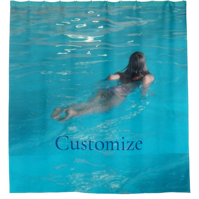 Female Model Swimming Thunder_Cove Shower Curtain (Front)