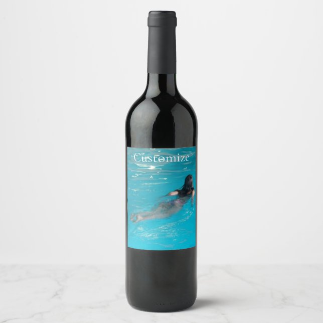 Female Model Swimming Thunder_Cove Wine Label (Front)