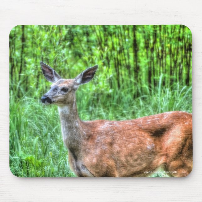 Female Mother Mule Deer on Ranch Wildlife Photo Mouse Mat (Front)