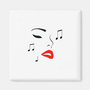 Female Music Face Magnet