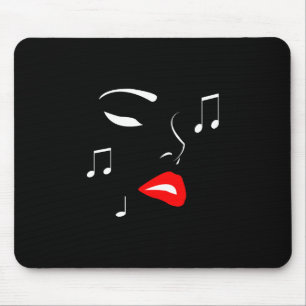 Female Music Face Mouse Mat