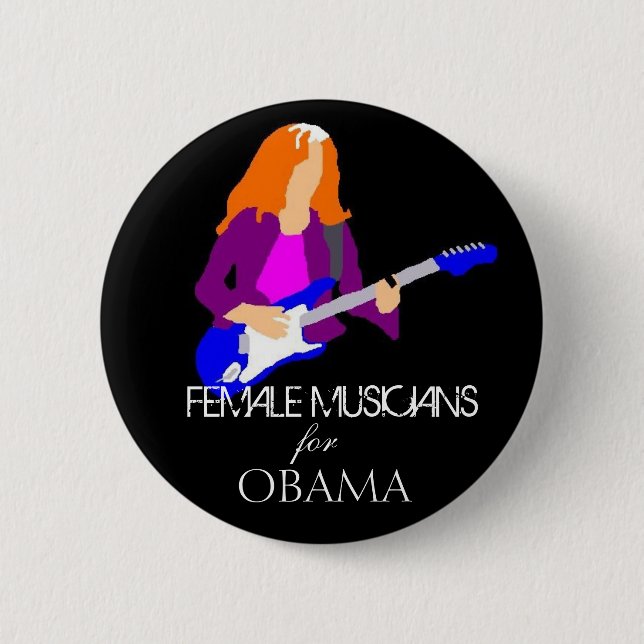 Female Musicians for Obama - Customised 6 Cm Round Badge (Front)