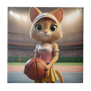 Female Netball Cat,  Tile