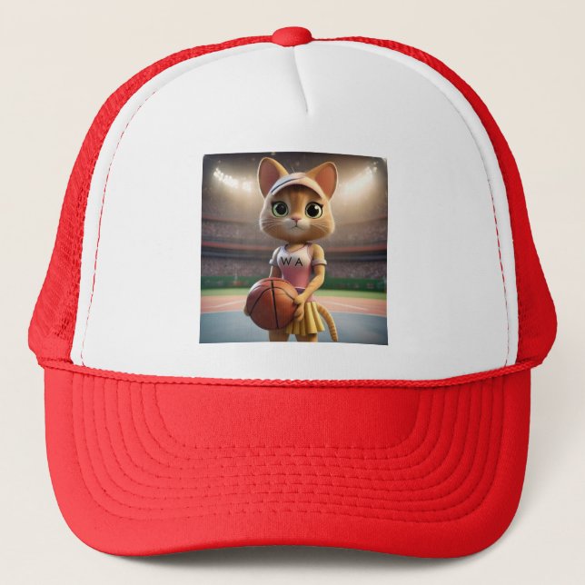 Female Netball Cat, Trucker Hat (Front)