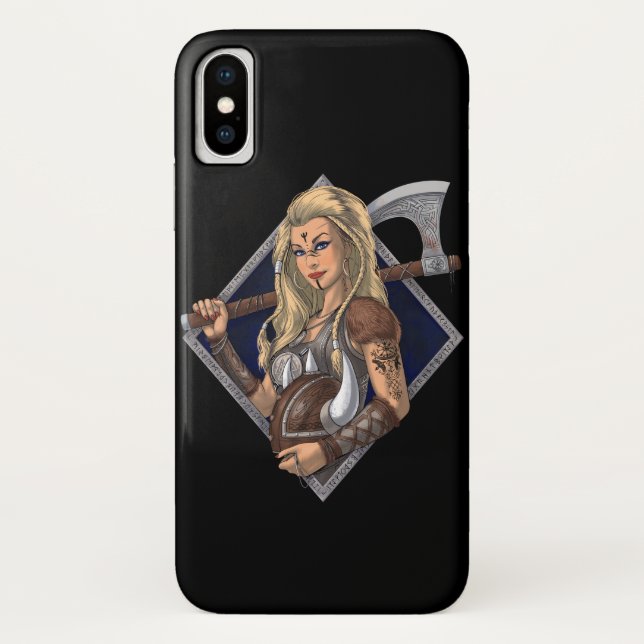 Female Norse Viking Warrior Case-Mate iPhone Case (Back)