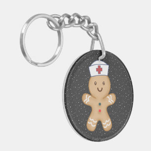 Female Nurse Day Mum Appreciation Red Cross Cookie Key Ring