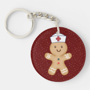 Female Nurse Day Mum Appreciation Red Cross Cookie Key Ring