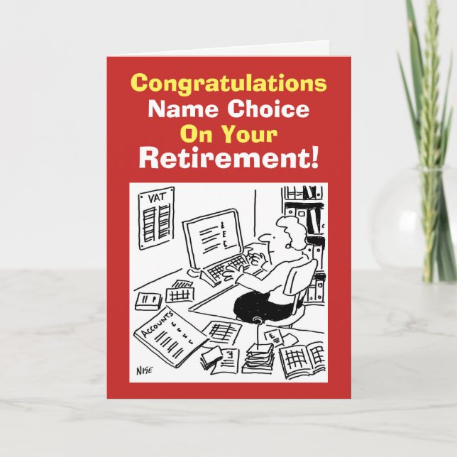 Female Office Worker Retirement Card (Front)