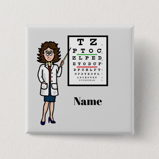 Female Optometrist Name Button Button (Front)
