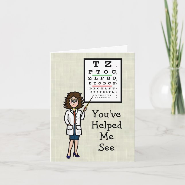 Female Optometrist Thank You Card (Front)