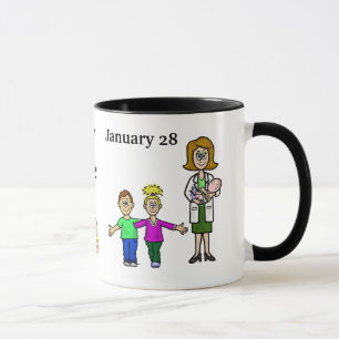 Female Paediatrician and Children Personalise Mug