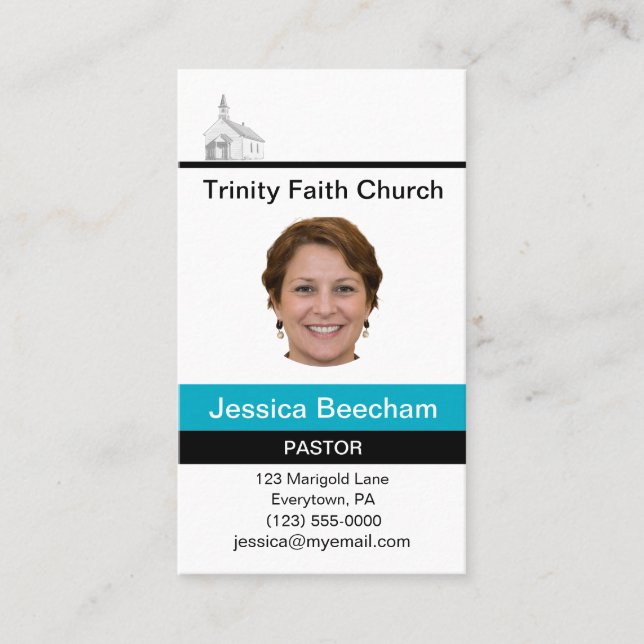Female Pastor Custom Business Card (Front)