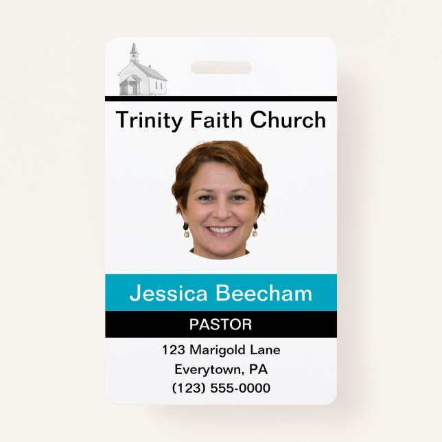 Female Pastor Custom ID Badge (Front)