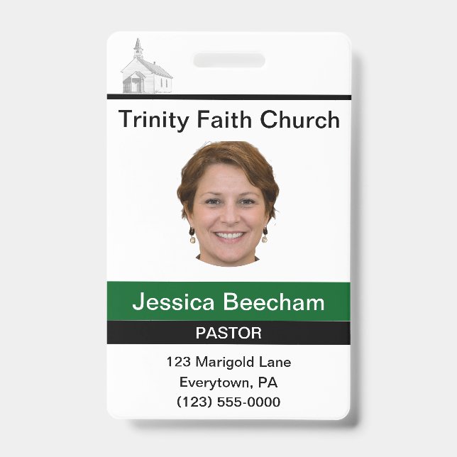 Female Pastor Custom ID Badge (Front)