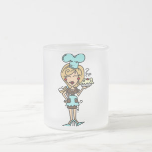 Female Pastry Chef - Blonde T-shirts and Gifts Frosted Glass Coffee Mug