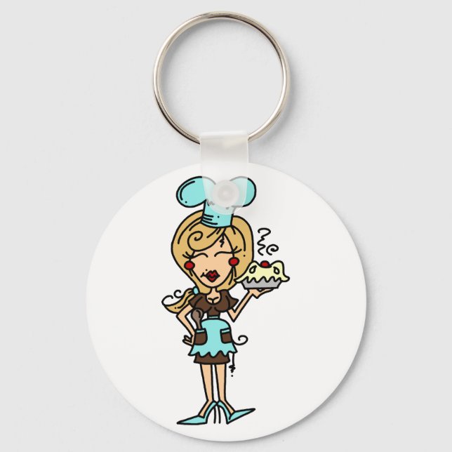 Female Pastry Chef - Blonde T-shirts and Gifts Key Ring (Front)