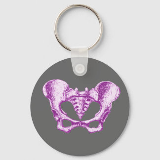 Female Pelvis Purple Key Ring