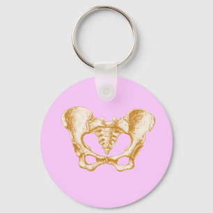 Female Pelvis Sepia Key Ring