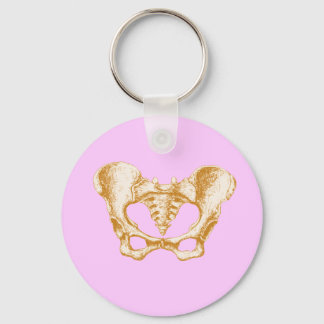 Female Pelvis Sepia Key Ring