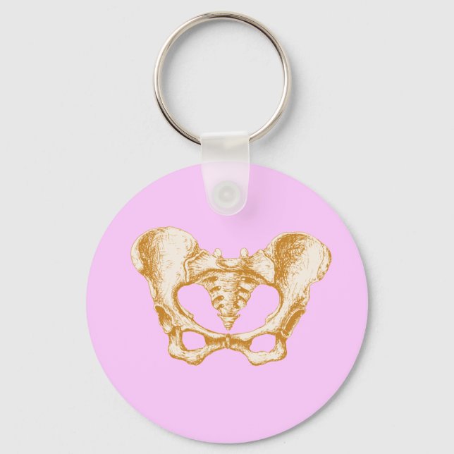 Female Pelvis Sepia Key Ring (Front)
