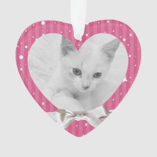 Female Pet's First Christmas Heart Photo Keepsake Ornament