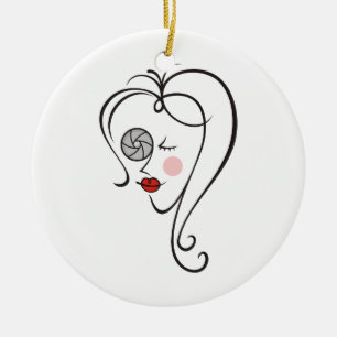 Female Photographer Ceramic Tree Decoration