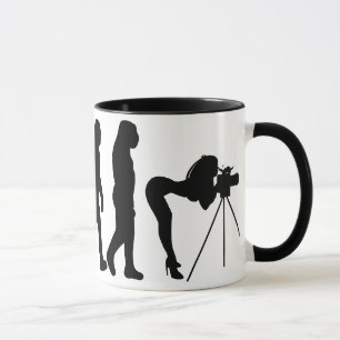 Female Photographer Evolution Mug