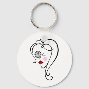 Female photographer key ring
