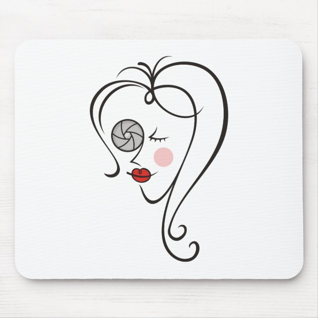 Female Photographer Mouse Mat (Front)