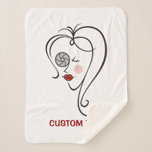 Female Photographer Sherpa Blanket