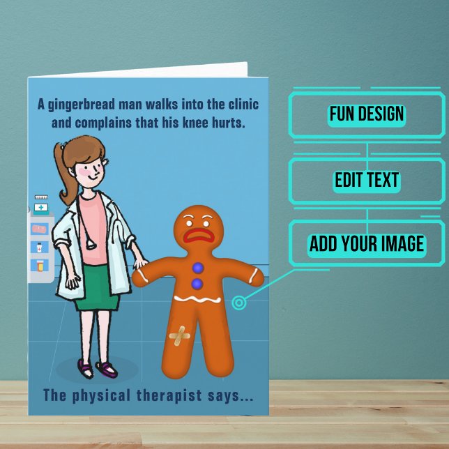 Female Physical Therapist Funny Birthday Design 4 Card (Looking for the perfect card for that talented physical therapist friend of yours?)