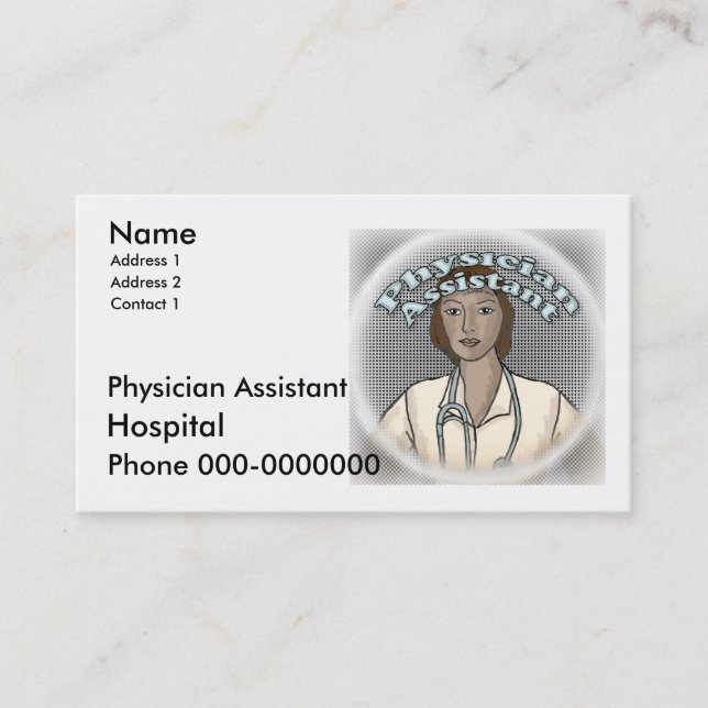 Female Physician Assistant Business Cards (Front)