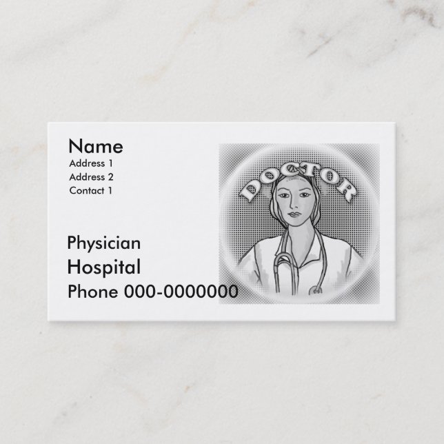 Female Physician Business Cards (Front)