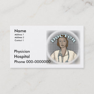 Female Physician custom name Business Cards