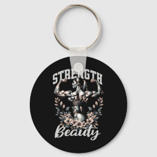 Female Physique And Bodybuilding Strength And Beau Key Ring
