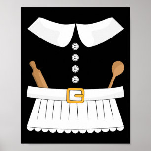 Female Pilgrim Costume For Thanksgiving Matching C Poster