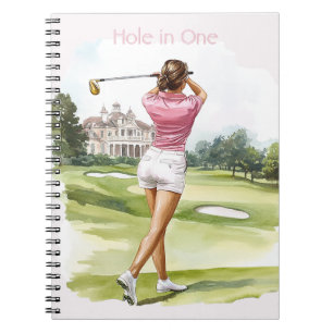 Female Pink Top Golf Notebook